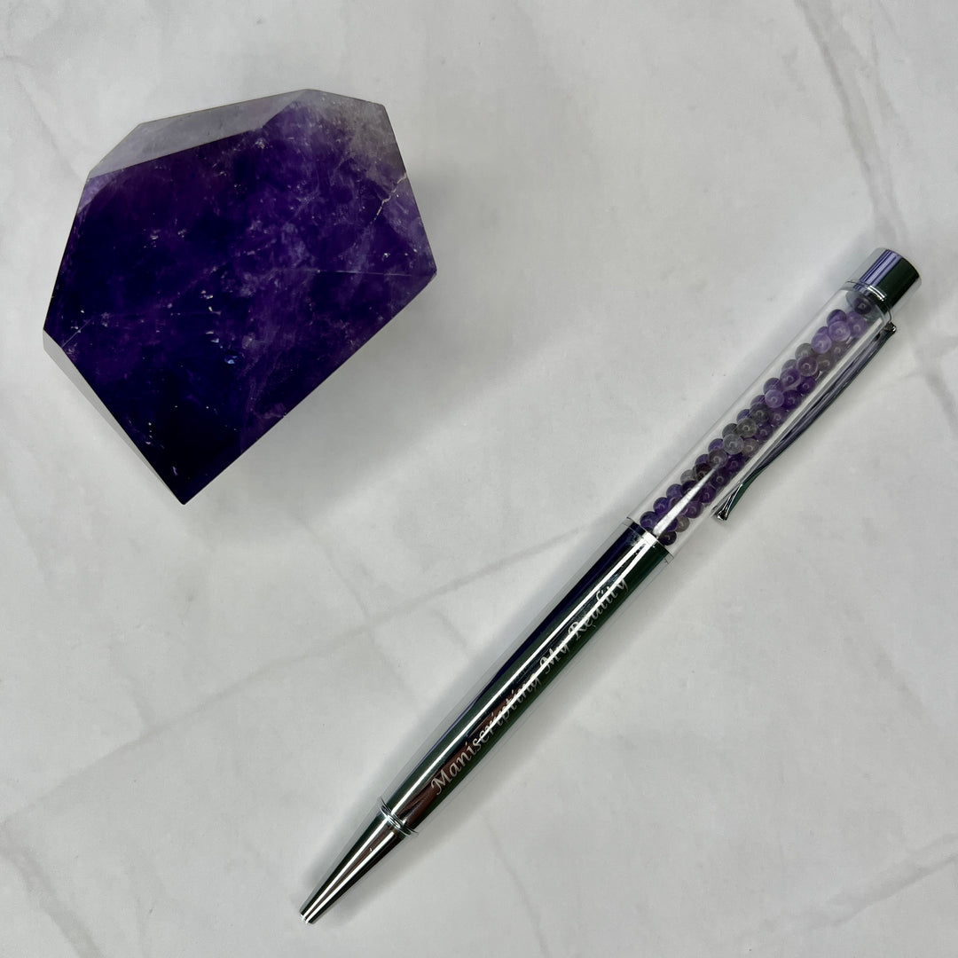 Silver Amethyst Crystal Pen