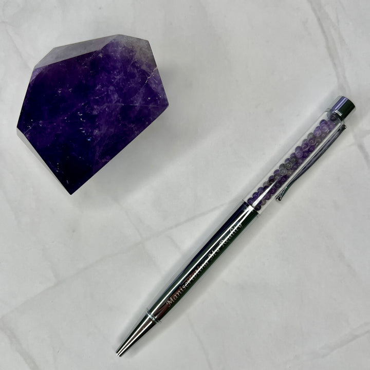Silver Amethyst Crystal Pen