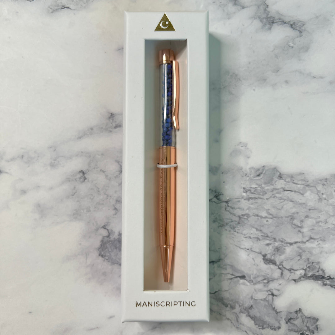 Rose Gold Lapis Lazuli Crystal Pen