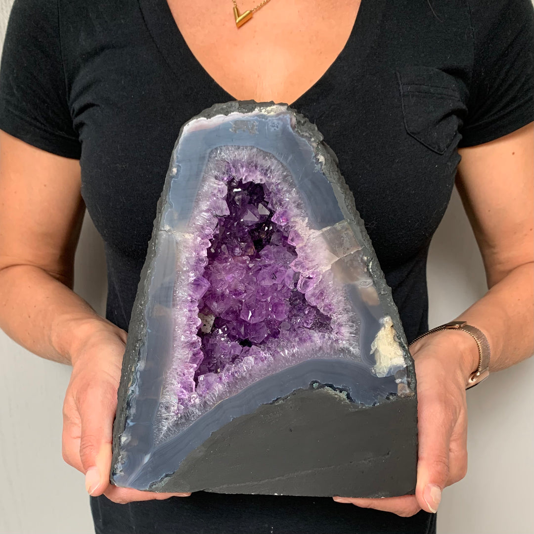 A-104 Natural Brazilian Amethyst Crystal - 17.75 lbs (12" tall)