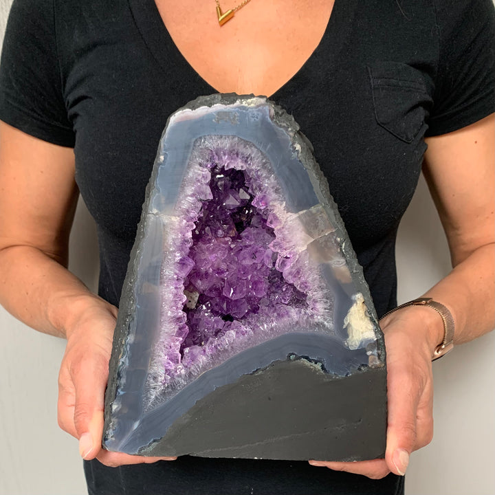 A-104 Natural Brazilian Amethyst Crystal - 17.75 lbs (12" tall)
