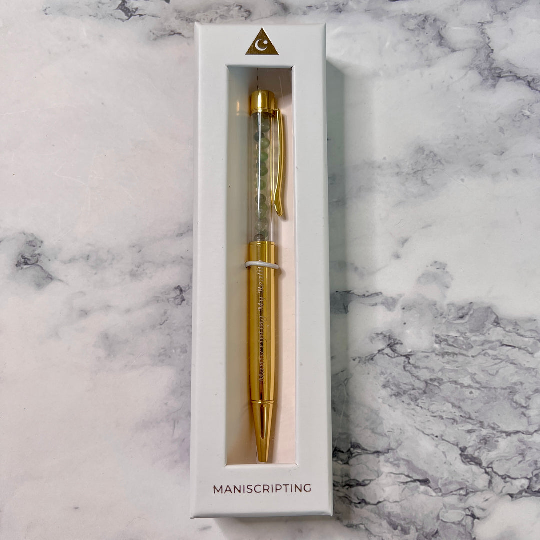 Gold Green Aventurine Crystal Pen