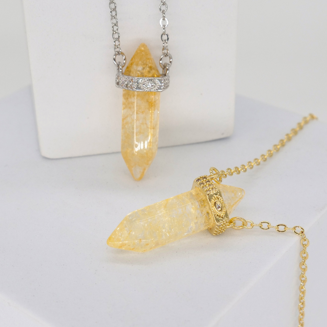 💰 Citrine Abundance Pendant on Silver Necklace