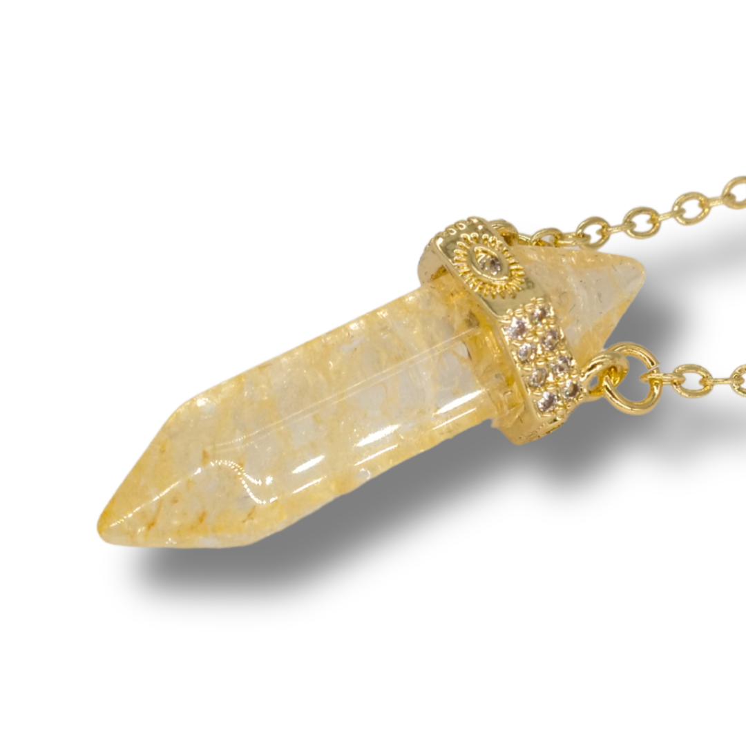 💰 Citrine Abundance Pendant on Gold Necklace