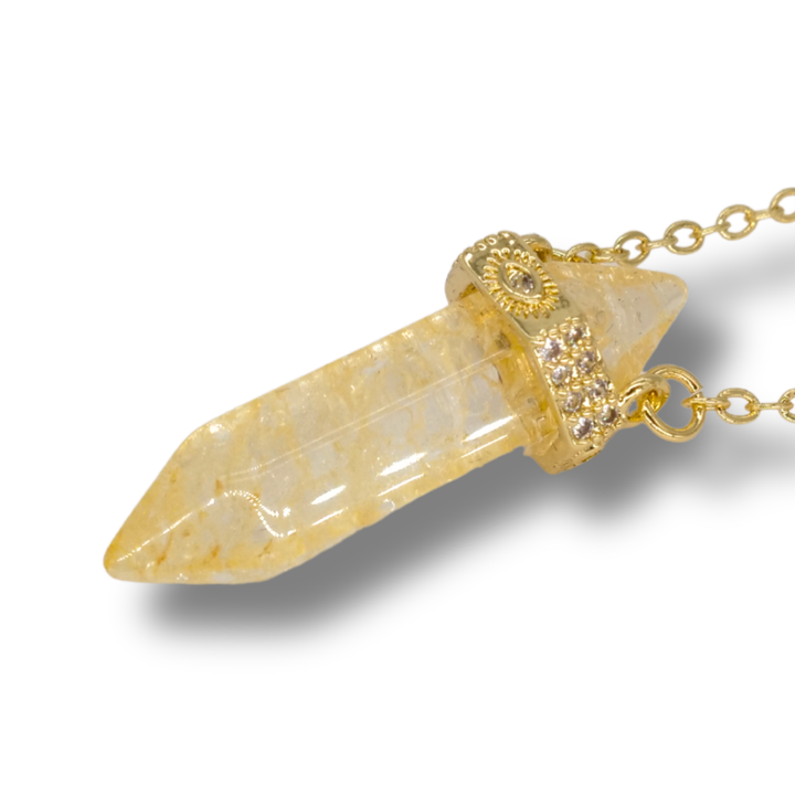 💰 Citrine Abundance Pendant on Gold Necklace