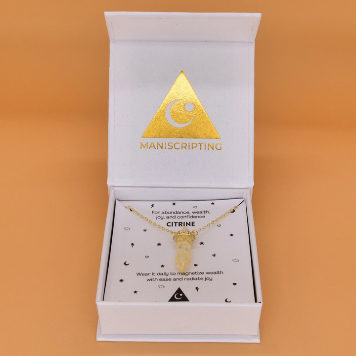 💰 Citrine Abundance Pendant on Gold Necklace