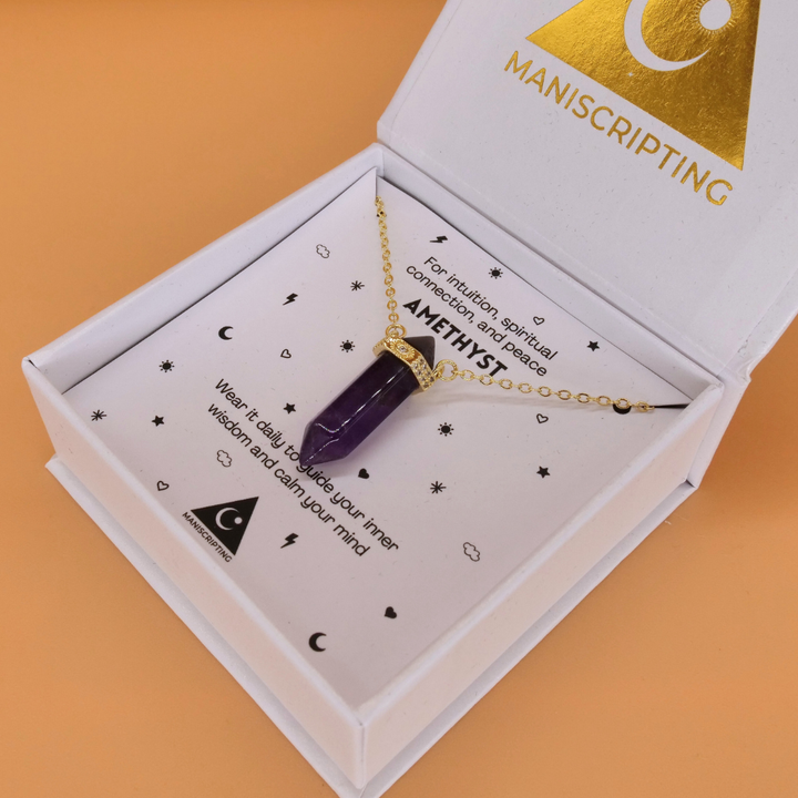 🔮 Amethyst Intuition Pendant on Gold Necklace