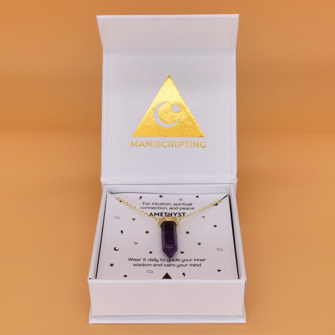 🔮 Amethyst Intuition Pendant on Gold Necklace