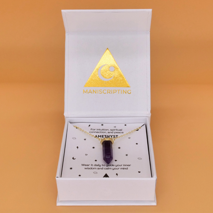 🔮 Amethyst Intuition Pendant on Gold Necklace