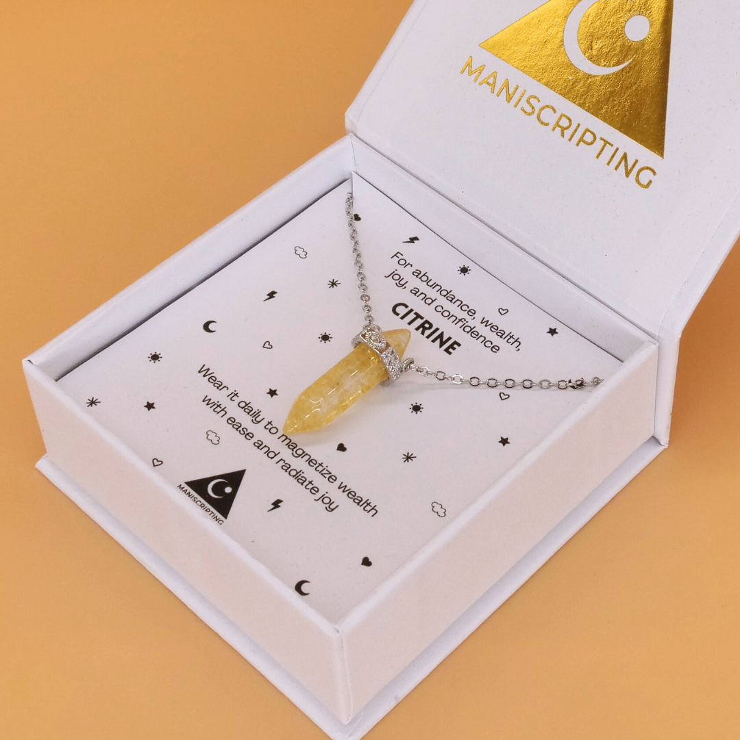 💰 Citrine Abundance Pendant on Silver Necklace