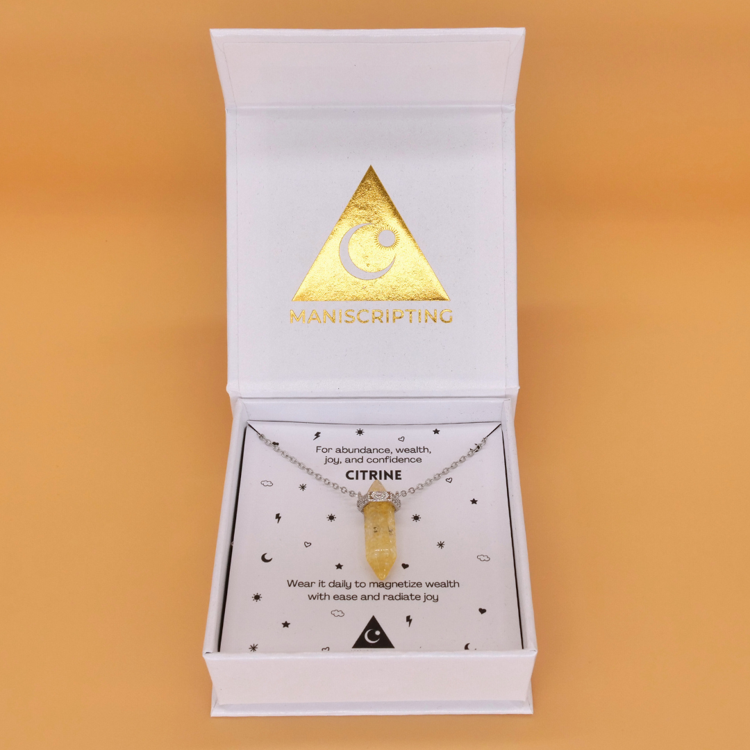 💰 Citrine Abundance Pendant on Silver Necklace