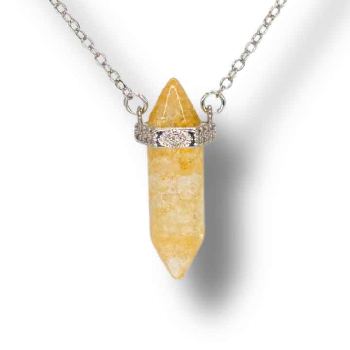 💰 Citrine Abundance Pendant on Silver Necklace