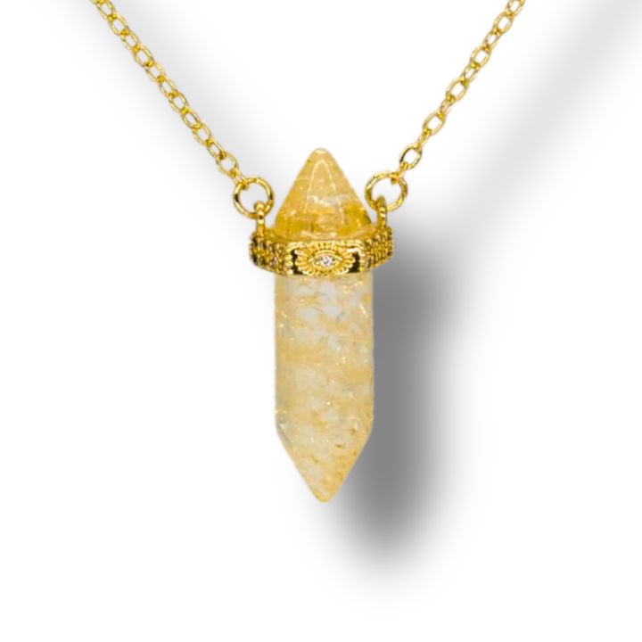💰 Citrine Abundance Pendant on Gold Necklace