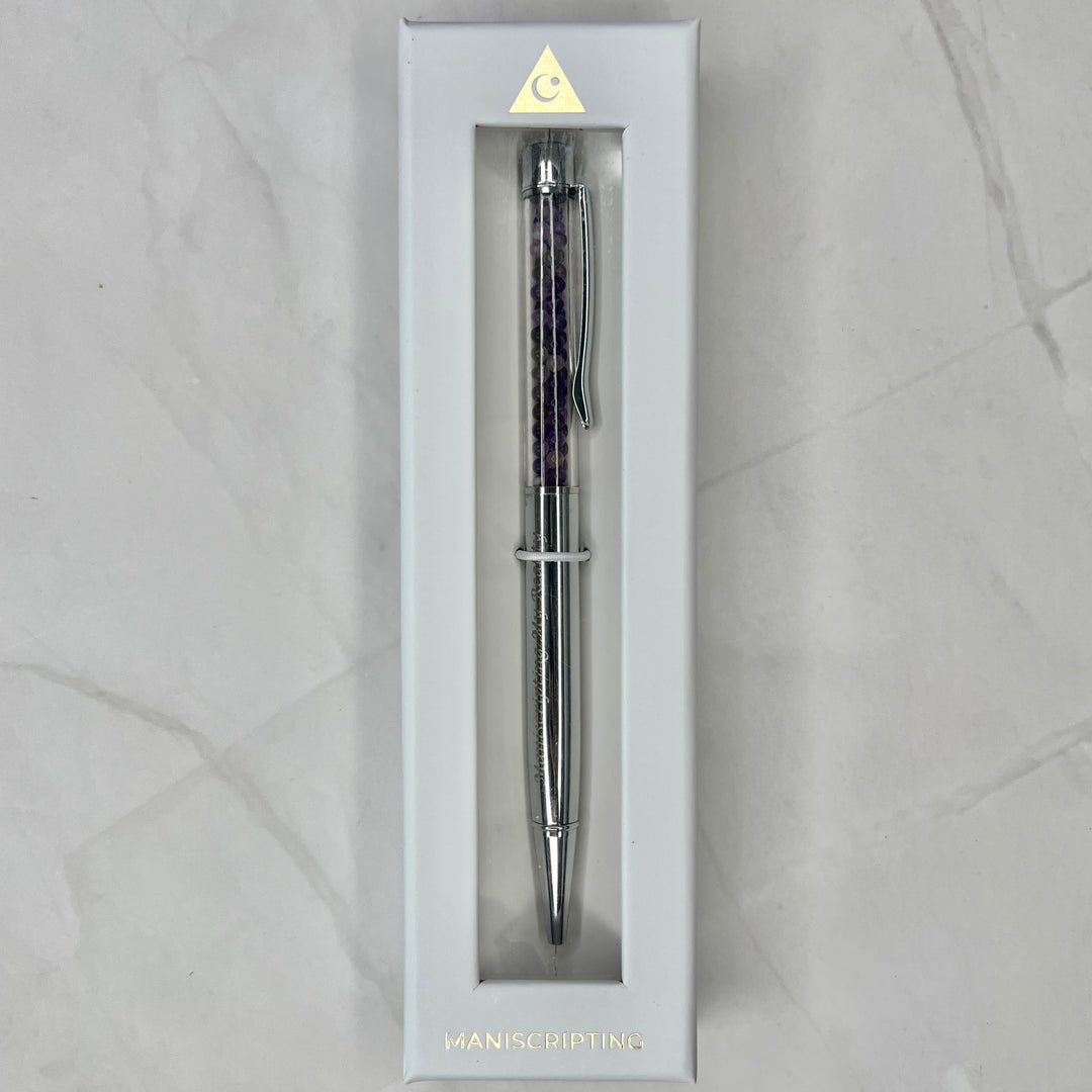 Silver Amethyst Crystal Pen