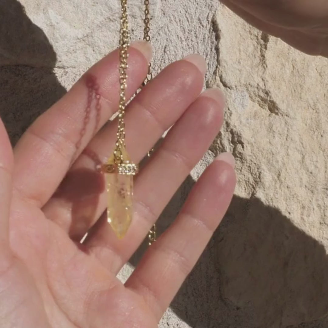 💰 Citrine Abundance Pendant on Gold Necklace