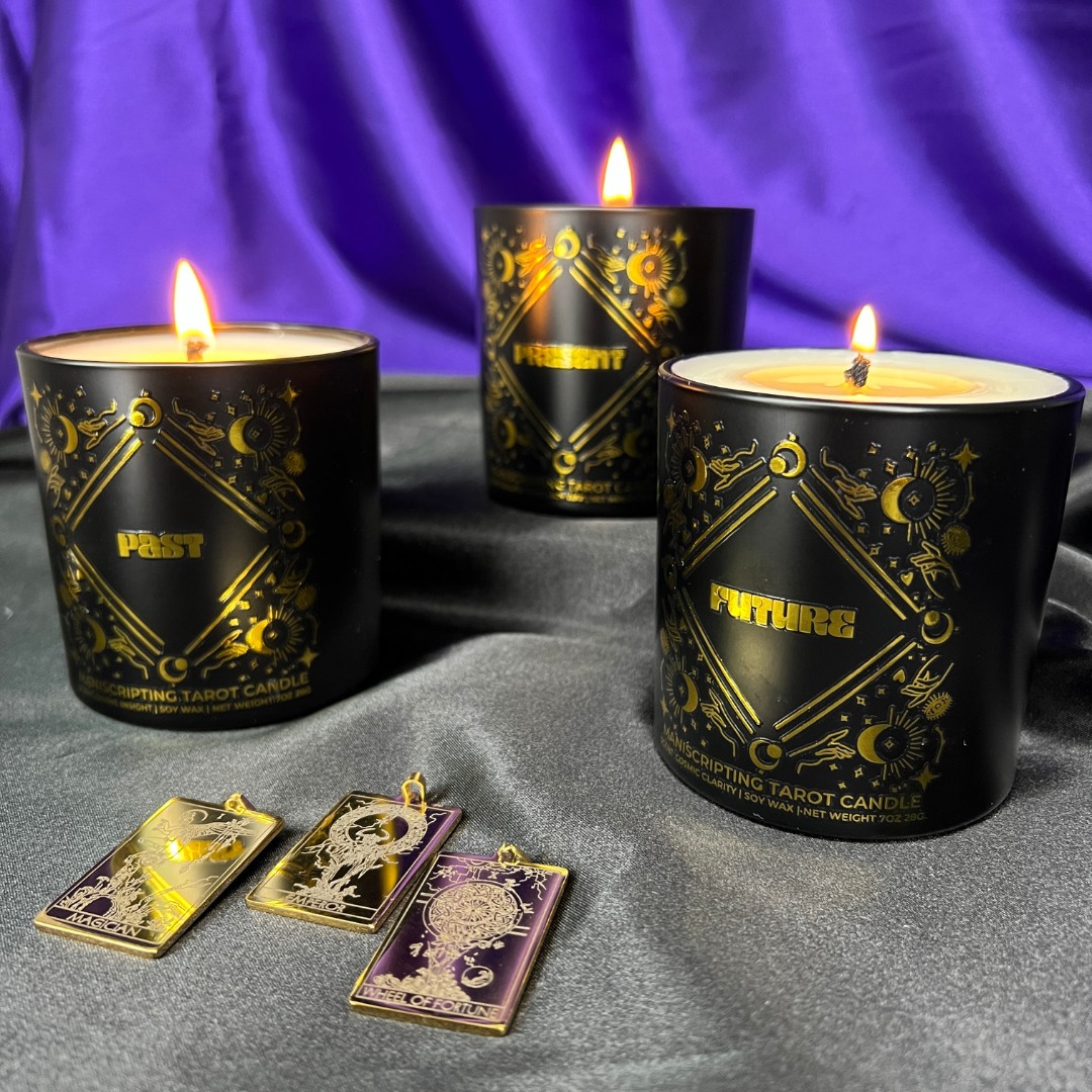 Past, Present, Future Tarot Candle Set The Maniscripting Journal