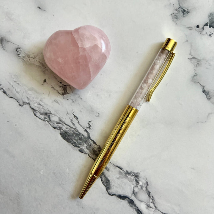 Gold Rose Quartz Crystal Pen