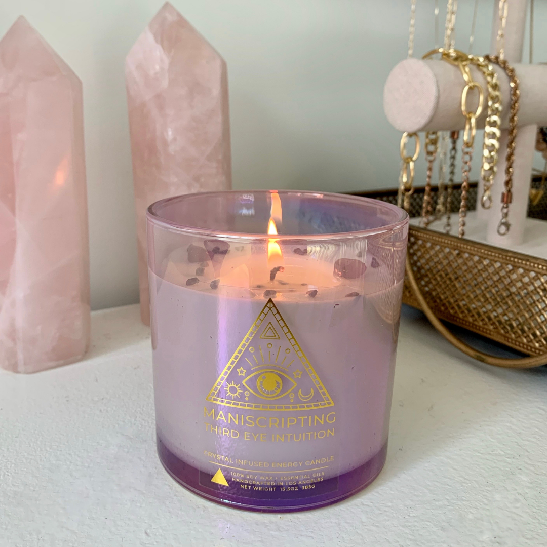 Maniscripting My Reality Crystal Infused Energy Candle