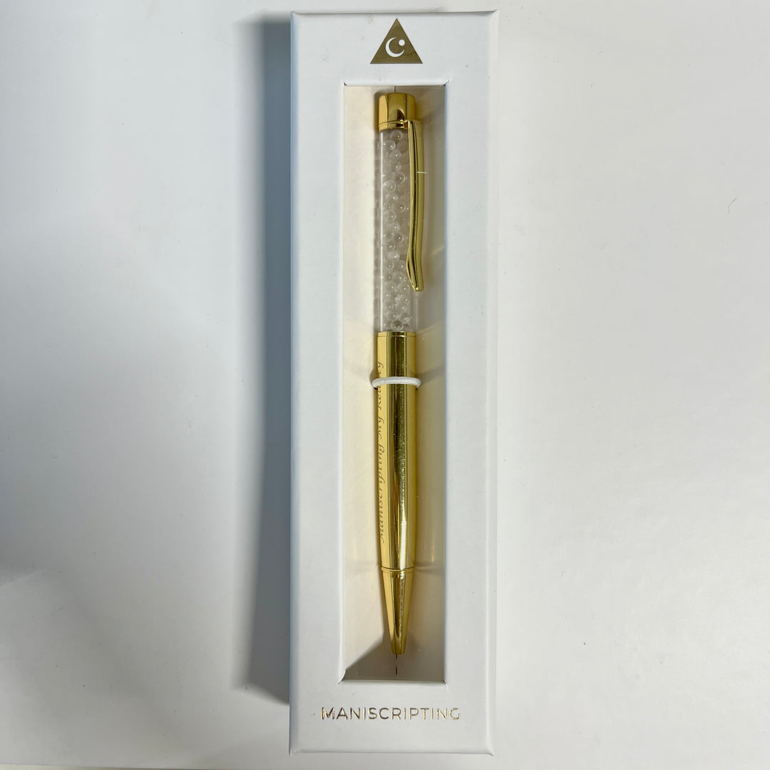 Gold Clear Quartz Crystal Pen