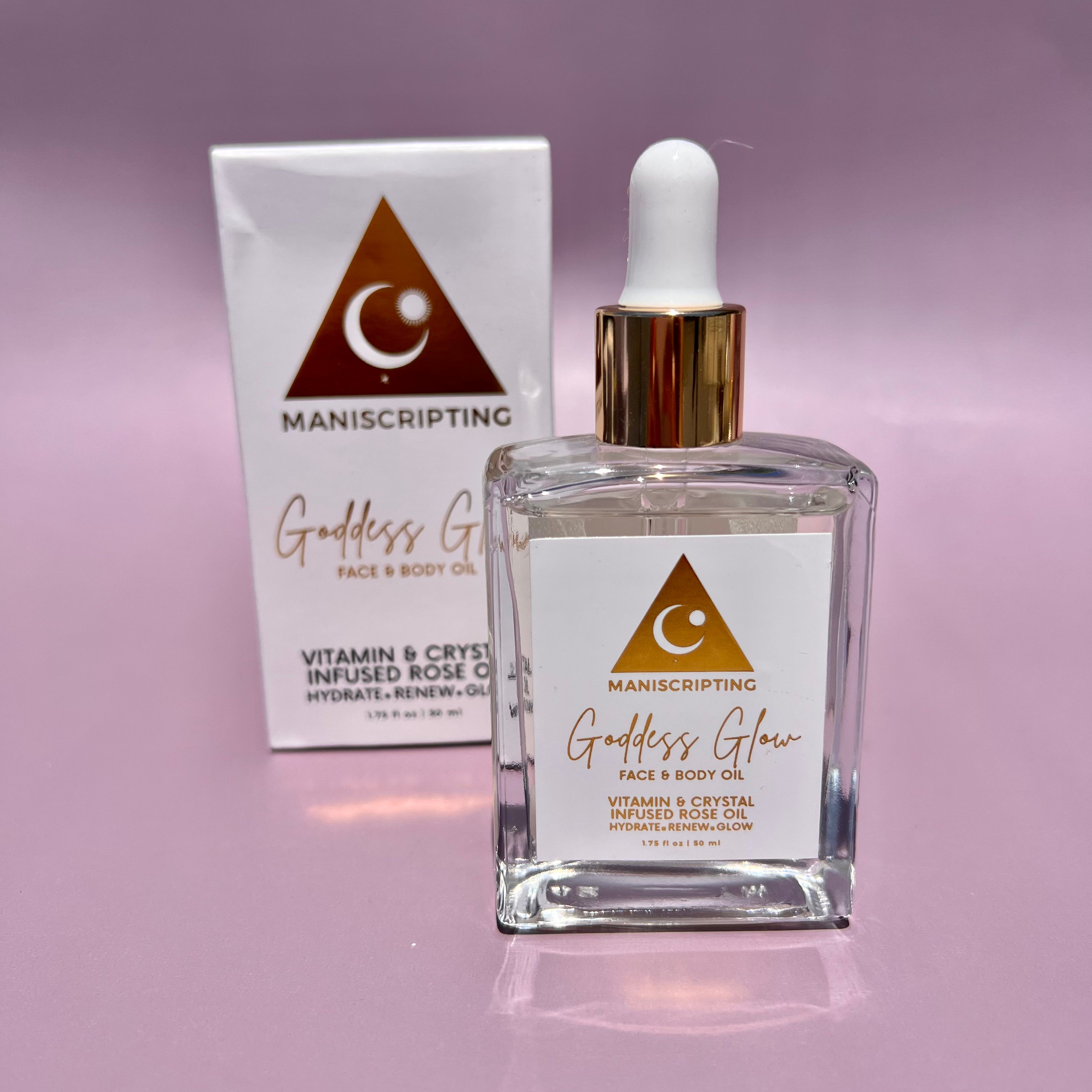 Goddess Glow Rose Oil with Rose Quartz Crystals