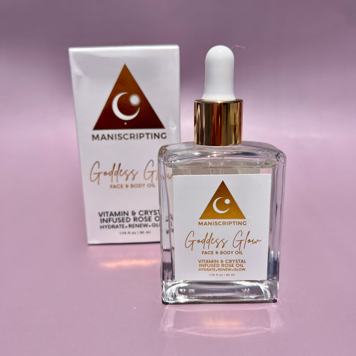 Goddess Glow Rose Oil with Rose Quartz Crystals