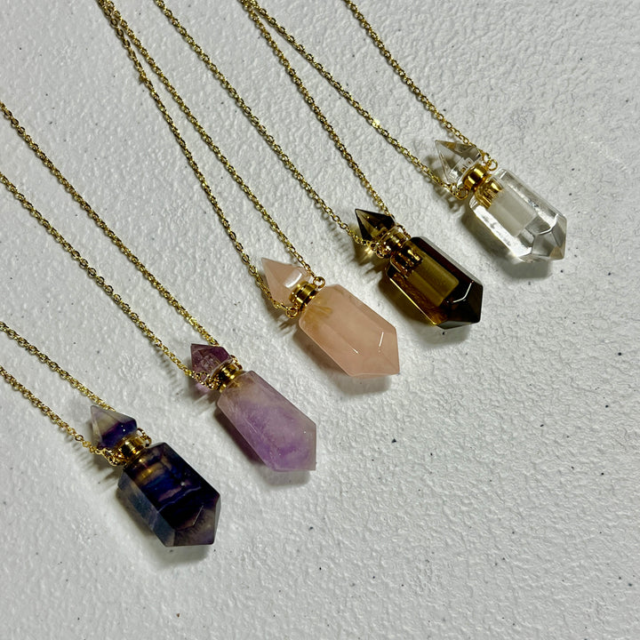 Crystal Vial Necklace (Holds Your Own Essential Oil & Ash)