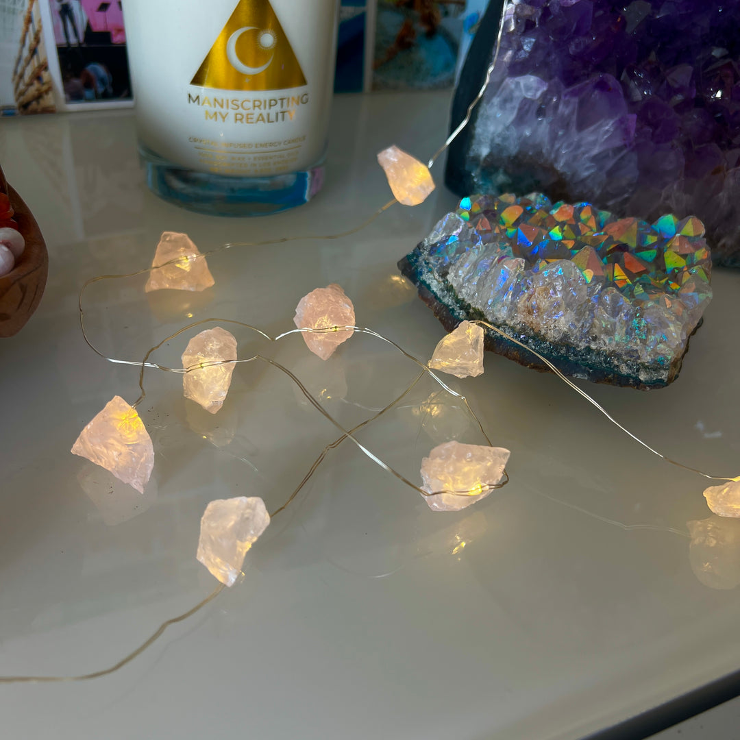 Rose Quartz Crystal String Lights