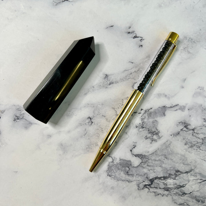 Gold Obsidian Crystal Pen